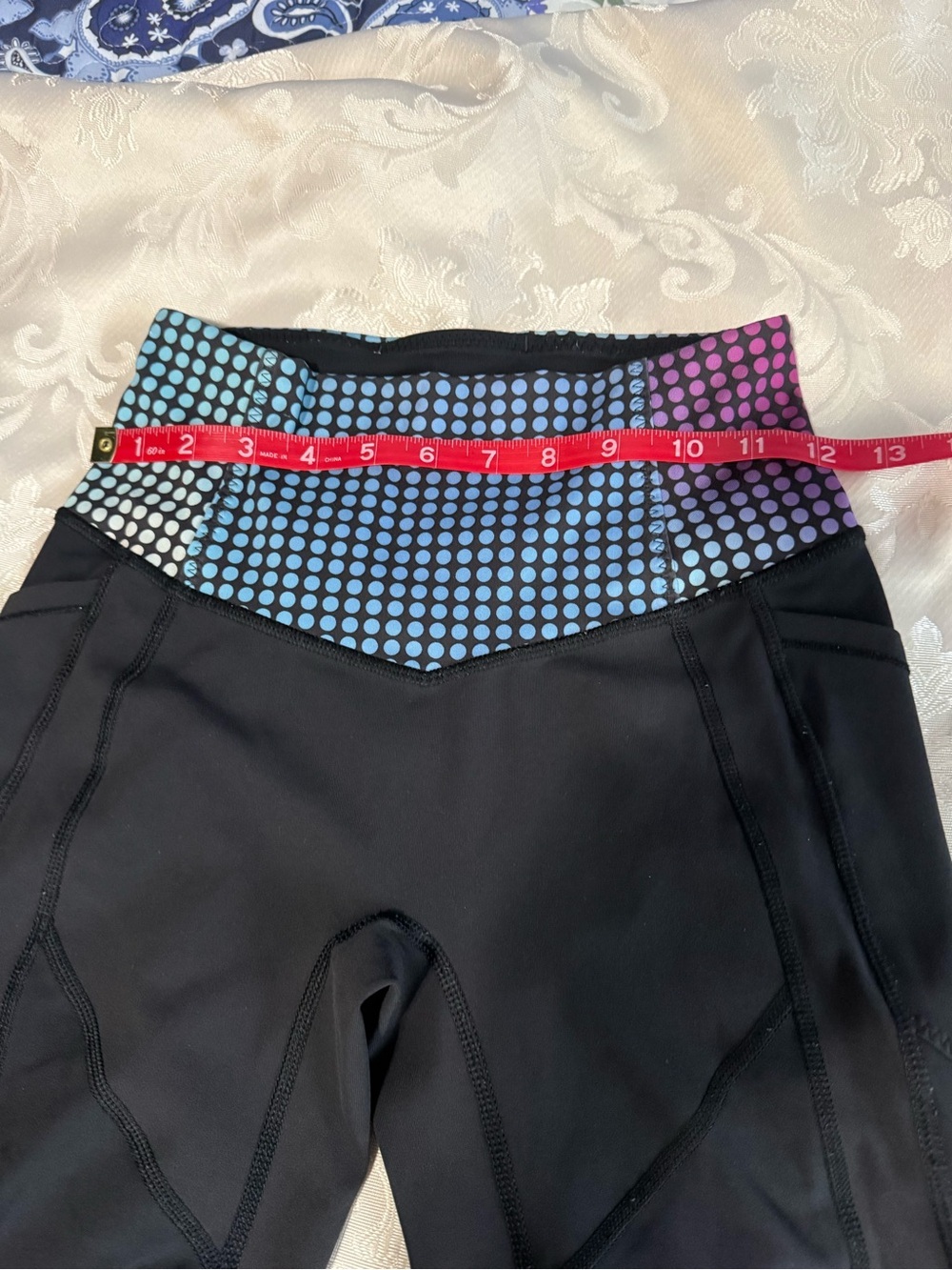 Lululemon Pixel Dot Speed Up Tights Side Pockets Ombre Waist Size 4 - Picture 5 of 10